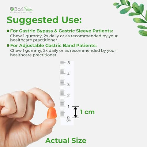 BariSlim - Gomas Multivitamínicas Mastigáveis para Bariátricos – Vitaminas em Goma Especialmente Formuladas para Pacientes Após Cirurgia de Perda de Peso – Fáceis de Digestão