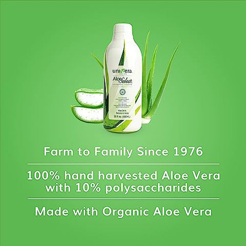 Suco de Aloe Vera Orgânico, Retenção de Polissacarídeos de 10%%, Enzimas Digestivas para Saúde Intestinal, Suporte Imunológico - Univera