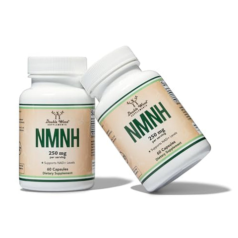 Double Wood Supplements - NMNH (NMN Alternativo) 250mg Por Porção, 60 Unidades (30 Porções) – Suplemento NAD para Aumentar os Níveis de NAD Conforme Envelhecemos (Sem OGM, Sem Glúten)