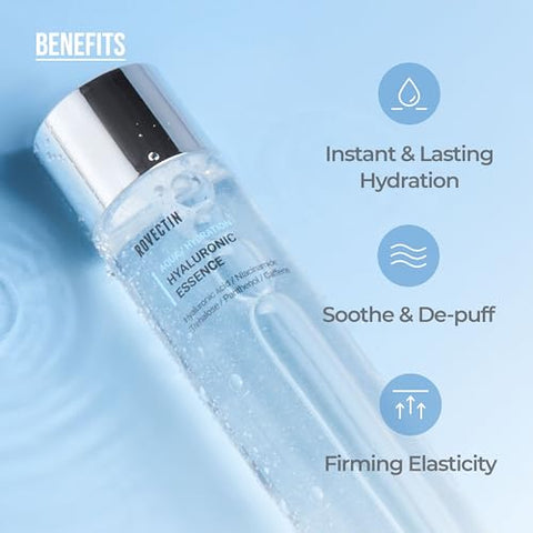 Aqua Hyaluronic Essence – Loção Ativadora (Tratamento Facial) – Tônico Facial de Ácido Hialurônico em 7 Camadas com Niacinamida – 7g - ROVECTIN