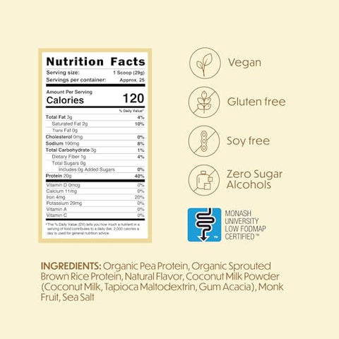 TumLove - Proteína Vegana em Pó Certificada Low FODMAP – Sem Glúten, Sem Lactose, Sem Soja, 100% Amigável ao Intestino