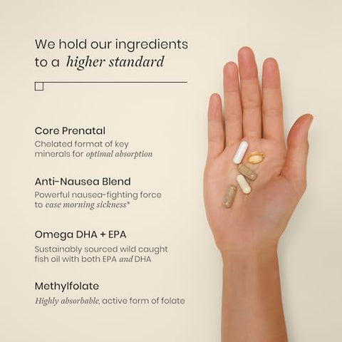 1º Trimestre – Ômega 3 Pré-natal para Mulheres – Sem Glúten, Laticínios e Soja – Não-OGM (30 Pacotes Diários de Comprimidos) - Perelel