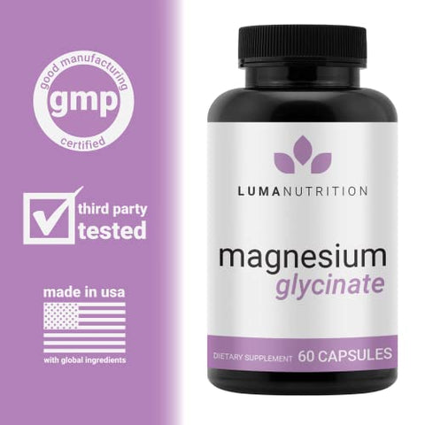 Magnésio Glicinato 1000mg (500mg por Cápsula) – Suplemento Puro de Magnésio – Quelado para Máxima Absorção – 60 Cápsulas