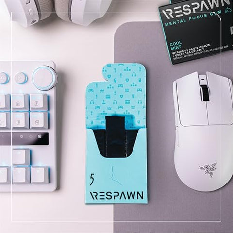 by 5 – Goma de Mascar de Menta Refrescante Sem Açúcar para Foco Mental, 10 Pacotes – 5g cada - RESPAWN