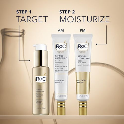 Retinol Correxion Hidratante Diário com FPS 30, Tratamento para Rugas Profundas, Linhas Finas, Manchas Escuras, Cicatrizes de Acne – 30ml - RoC