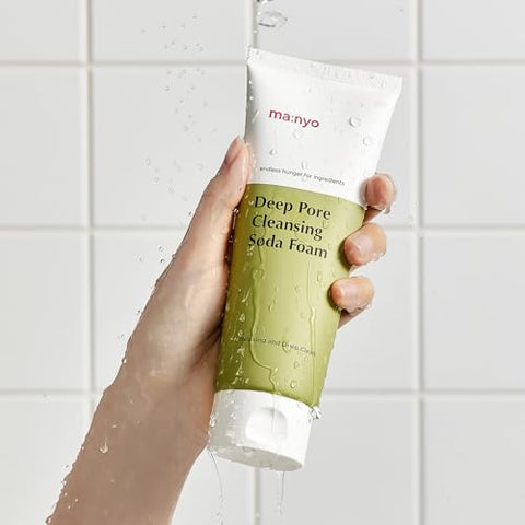 ma:nyo - Ma:nyo Espuma Diária de Limpeza Profunda dos Poros com Soda, Não Irritante, com Vitamina C e Camomila para Mulheres e Homens – Cuidados com a Pele Coreana 150ml