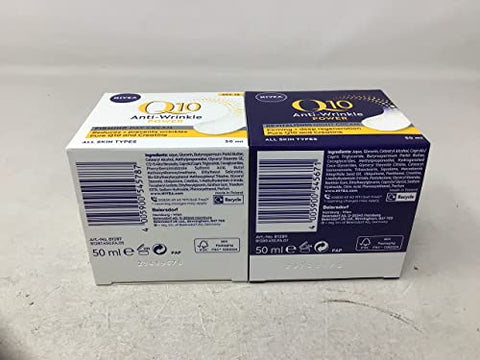 NIVEA - Nivea Q10 Creme Facial Dia FPS 15 + Creme Facial Noite, 50 ml – Redutor de Rugas