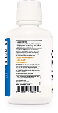 Óleo MCT C8 473ml – Keto, Paleo, Não-OGM - Nutricost