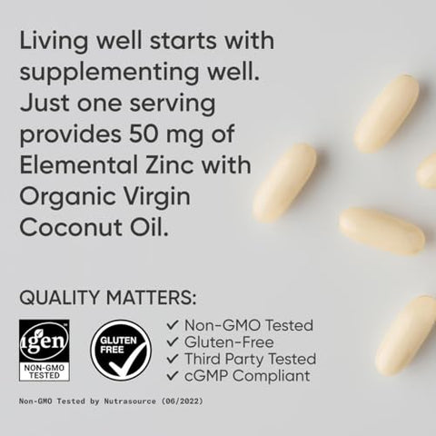 Zinco Picolinato 50mg com Óleo de Coco Orgânico | Suplemento de Zinco Altamente Absorvível para uma Imunidade Saudável - Sports Research