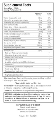 ADB5 Plus™ Adrenal Support Supplement 180 Tablets | Biotics Research | Suporte Adrenal | 180 Comprimidos
