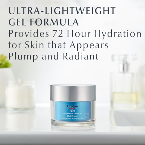 Gel Creme Hidratante Facial Imersivo com Ácido Hialurônico, Hidratação Intensa e Leveza, Suaviza Linhas Finas e Rugas, 50ml - Eucerin