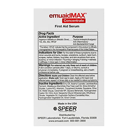 emuaid - EmuaidMAX Concentrado Soro de Primeiros Socorros 30ml para Psoríase, Eczema, Fungos nas Unhas, Foliculite e Dermatite Seborreica