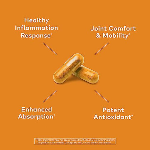 ORGANIC INDIA - Suplemento Herbal Organic India Cúrcuma Curcumina – Mobilidade Articular – 60 cápsulas – 500mg