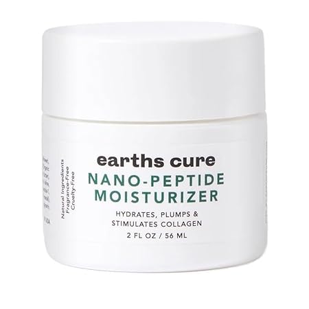 EarthsCure - Earth’sCure Nano Peptide Moisturizer for Face (60ml) – Creme Natural para Hidratar e Suavizar. Contém Nano Peptídeos e Antioxidantes