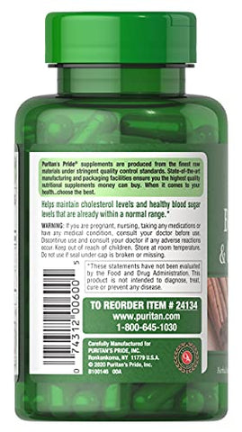 Puritan's Pride - Puritan’s Pride Berberine e Canela, Cápsula para Suporte Cardiovascular – 60 cápsulas