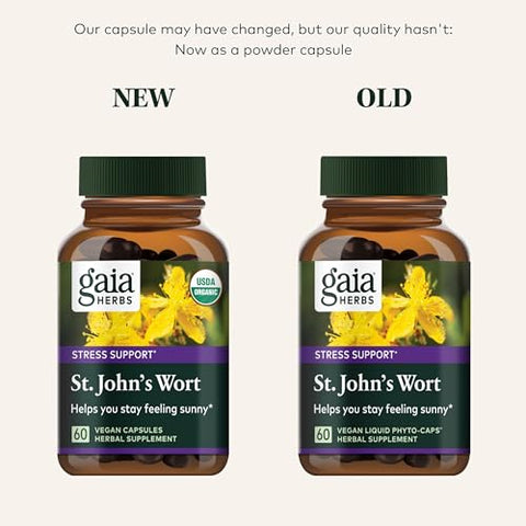 St. John’s Wort – Suporte Natural ao Estresse – com 60 Cápsulas Veganas (Fornecimento de 20 Dias) - Gaia Herbs