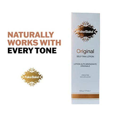 Original Loção Autobronzeadora Duradoura para um Bronzeado Natural em Todos os Tons de Pele Femininos – 200ml - Fake Bake