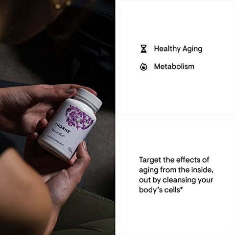 ResveraCel – Nicotinamida Riboside com Quercetina Fitossoma e Resveratrol – Suporte ao Envelhecimento Saudável, Metilação, Produção de Energia Celular e Metabolismo – 60 Cápsulas - THORNE