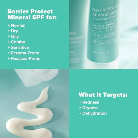 Paula's Choice - Protetor Solar Mineral Paula’s Choice CALM Barrier Protect SPF 30 para Pele Sensível, Alivia Vermelhidão, Indicado para Rosácea – 30g