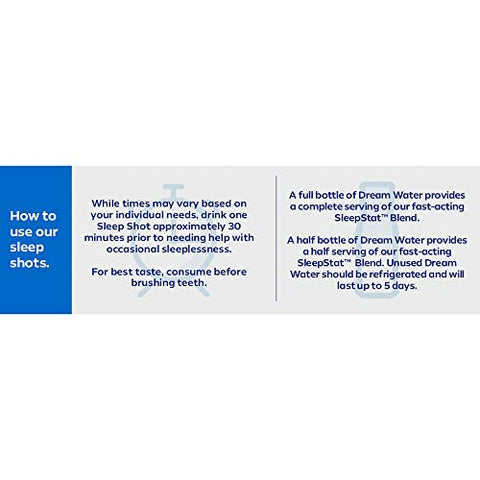 Bebida Noturna de 2,5 oz com Melatonina 5mg, GABA e 5-HTP – 24 Unidades - Dream Water
