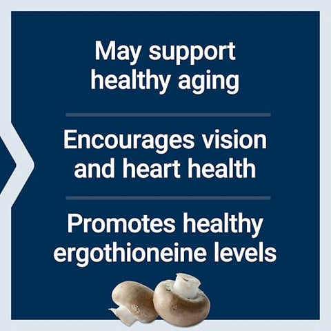 Essential Youth L-Ergothioneine – Promove Longevidade | 60 cápsulas | 250mg | Antioxidante Potente - Life Extension