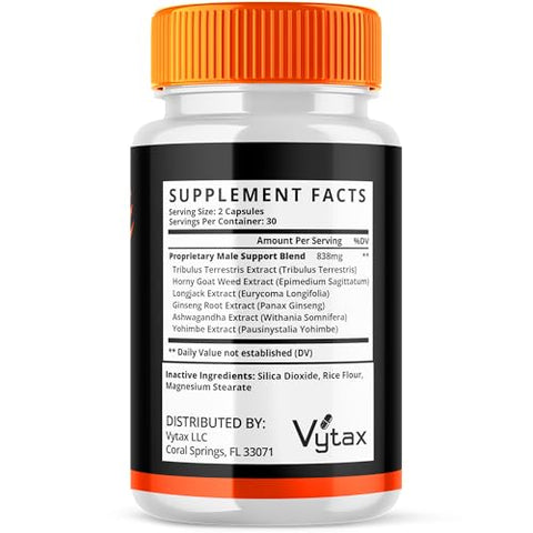 Vytax - Alpha Force Capsules – Fórmula Avançada, Máximo Desempenho e Suplemento Natural (5 Pacotes)