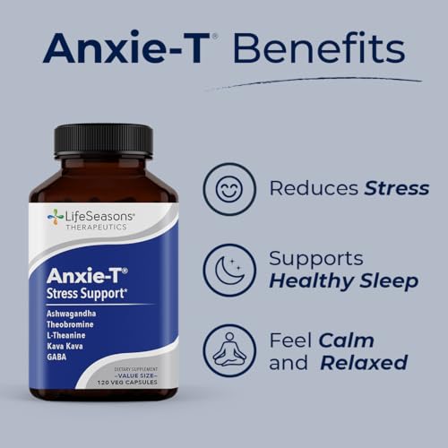 LifeSeasons - Anxie-T – Suplemento para Alívio do Estresse – Suporta o Humor – 60 cápsulas de 500mg