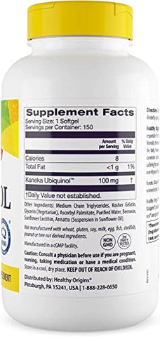Ubiquinol 100 mg – Suplemento Kaneka Ubiquinol para a Saúde do Coração - Healthy Origins