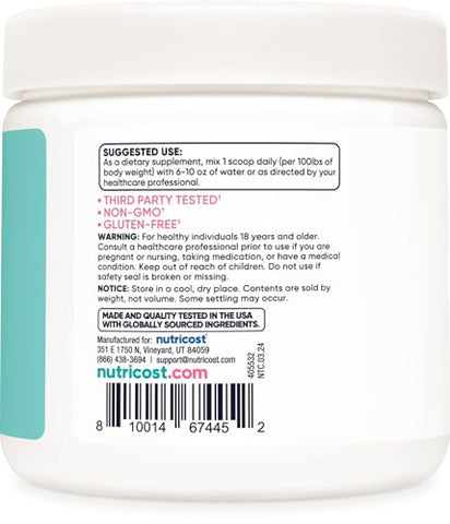 Creatine Monohydrate Powder for Women – Micronized, Unflavored – 50 Servings – Vegetarian, Non-GMO, Gluten Free – 100% Pura – 250g - Nutricost