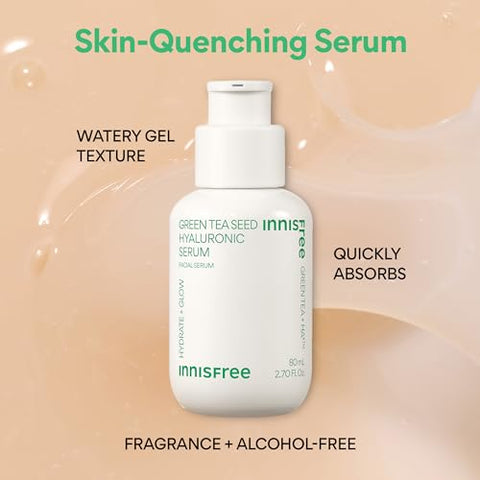Kit de Rotina innisfree Hydration Heroes com Chá Verde: Sérum, Cleanser, Toner e Creme (Embalagem Pode Variar) – Cuidados com a Pele Coreanos
