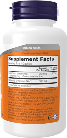 NOW Foods - Now Foods NAC 600 mg – 100 Vcaps 2 Pack: Compre Online | Saúde e Bem-Estar