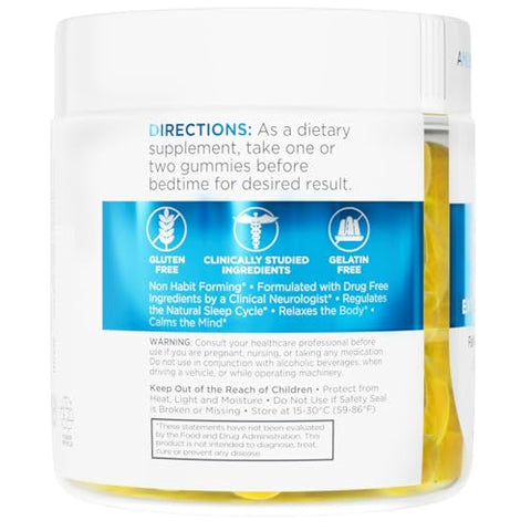 Sleep Quick Gummy – Suporte para Dormir, 5 mg Melatonina, Vitamina D-3, Prebiótico - Relaxium