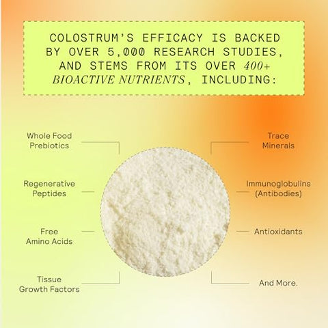 Colostrum™ Premium em Pó, Alimentação Natural, Saúde Intestinal, Imunidade e Pele - ARMRA