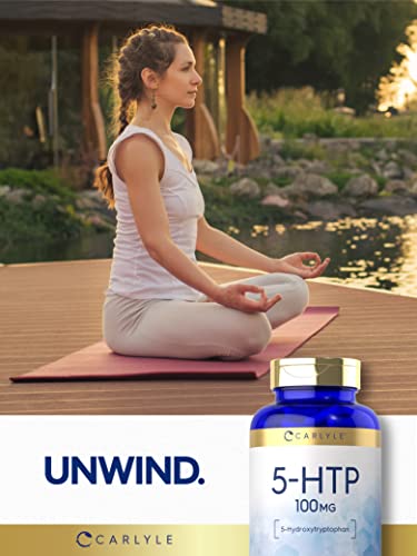 5HTP | 100mg | 240 Cápsulas | 5 Hidroxitriptofano | Não-OGM | Comprimidos de 5-HTP de alta potência - Carlyle