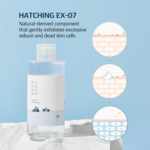 1025 Dokdo Toner e Lotion | Esfoliação suave, Hidratação, Toner Tipo Aquoso, Loção (200ml) - ROUND LAB