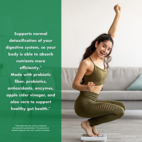 NutraOne - DetoxOne Pó Diário para Saúde Intestinal e Perda de Peso | Limpeza Diária Detox Apoia a Função Digestiva Normal/Saudável* | Promove a Desintoxicação*, Aumenta a Energia | Marca DetoxOne