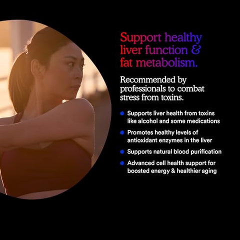 Liver Premium CoQ10 Antioxidante – Contém Mitoquinol Mesilato, Colina, Cardo Mariano, Selênio – Suporta o Metabolismo, Saúde do Fígado, Desintoxicação Natural do Corpo - MitoQ