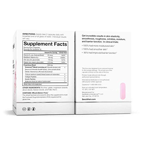 Serovital - SeroVital Skin Restore: Suplemento para Pele Saudável com Ceramidas e Ácido Hialurônico, 60 Cápsulas