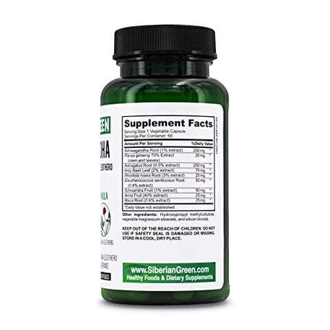 Siberian Green - Raiz de Ashwagandha Orgânica com Astragalus – 100g – Produto de Qualidade Superior