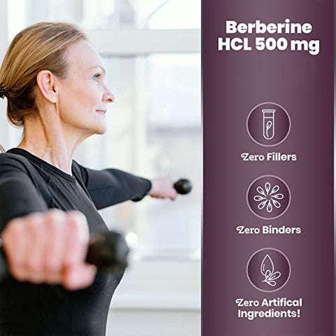 Simply Natures Pure - Berberina HCl 500mg – 120 Cápsulas – Suporte Cardiovascular Gastrointestinal Imunológico – Cromo Canela –