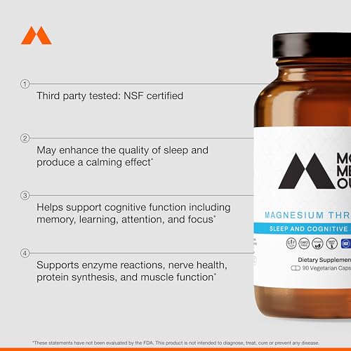 Magtein Magnésio L-Treonato 145mg – Suplemento de Magnésio para Função Cognitiva - Momentous
