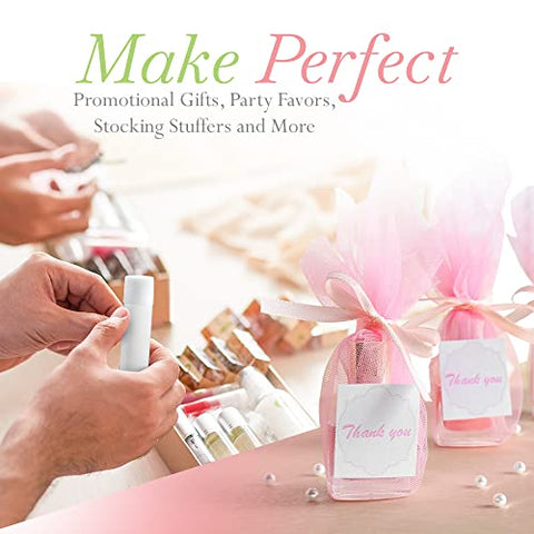 Belladonna - Lip Balm a Granel Sem Rótulo – 50 Pacotes de 10g – Feito nos EUA – Baunilha – Ingredientes Naturais – Vitamina E e Manteiga de Karité – Personalizado para Festas