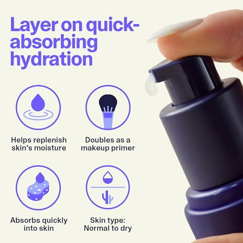 Gel Hidratante Facial, Loção Diária Leve com Ácido Hialurônico, Hidratação Ajustável para Todos os Tipos de Pele, 50 ml - Curology