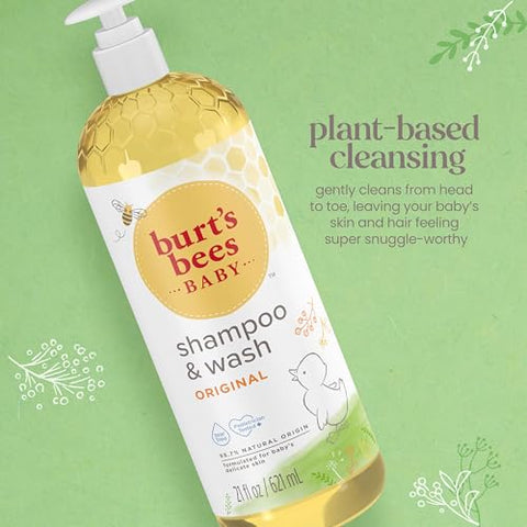 Burt's Bees - Shampoo e Sabonete Burt’s Bees para Bebês, Original, Sem Lágrimas, Testado por Pediatras, 98,7% de Origem Natural, 621 ml