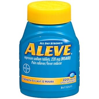 ALL DAY – Redutor de Dor/Febre Forte, Comprimidos de Naproxeno Sódico 220 mg (NSAID) – 320 Comprimidos - Aleve