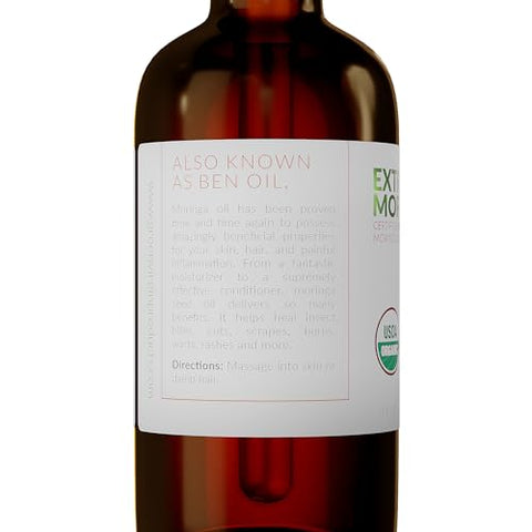 Green Virgin Products - Óleo de Moringa Orgânico, Extra Virgem, Prensado a Frio, 100% Puro, Grau Alimentício