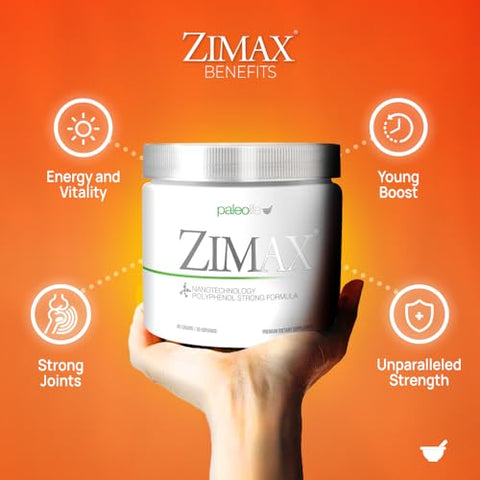 Paleolf - ZIMAX Super ANTIOXIDANT – Curcumina de alta absorção, Extrato de Alecrim, Extrato de Semente de Uva, Extrato de Folha de Oliveira ORAC 3.451.770 (Lata) 90g (1-Pack)