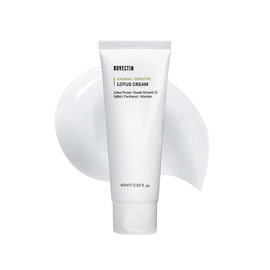 Calming Lotus Water Cream – Creme Facial Hidratante Leve para Pele Oleosa e Mista | 75% Extrato de Água de Lótus para Purificação e Anti-Envelhecimento | Vegano Coreano | 50g - ROVECTIN