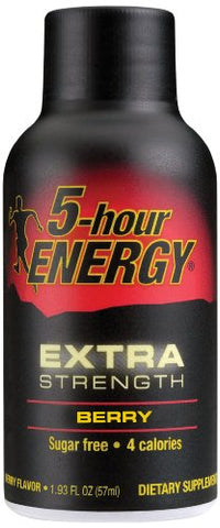 5-hour ENERGY - 5-Hour Energy Extra Strength – Suplemento Dietético, Sabor Berry, 4 Unidades | Energético de 5 Horas – Extra Forte
