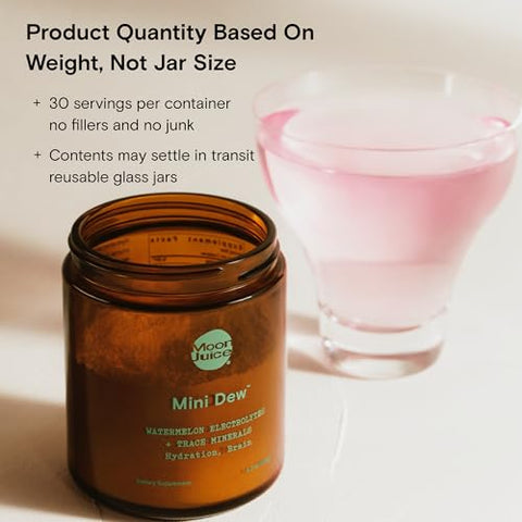 Pó de Eletrólitos Mini Dew – Melancia, 30 Porções – 2 em 1 Eletrólitos - Moon Juice